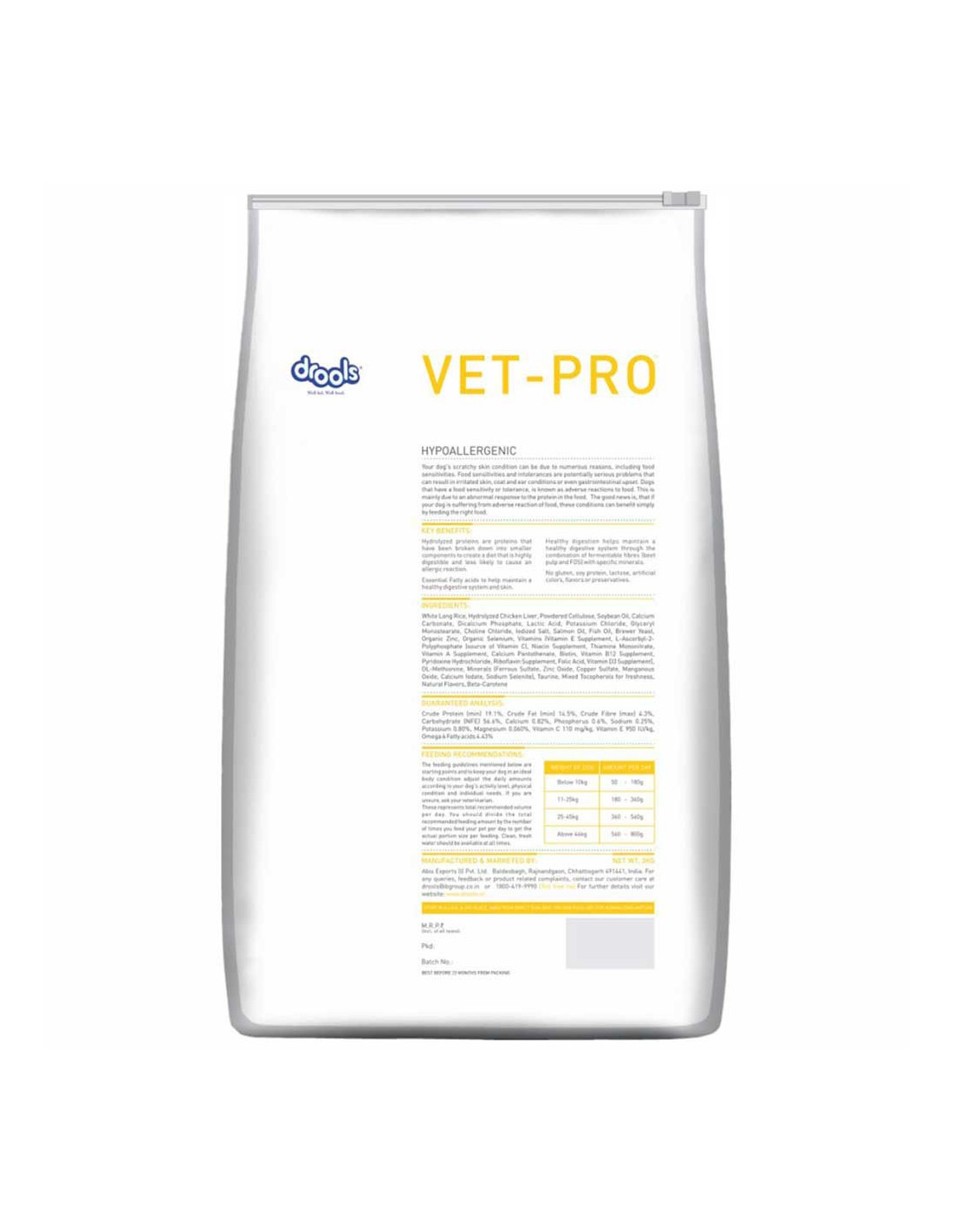 vet pro hypoallergenic dog food