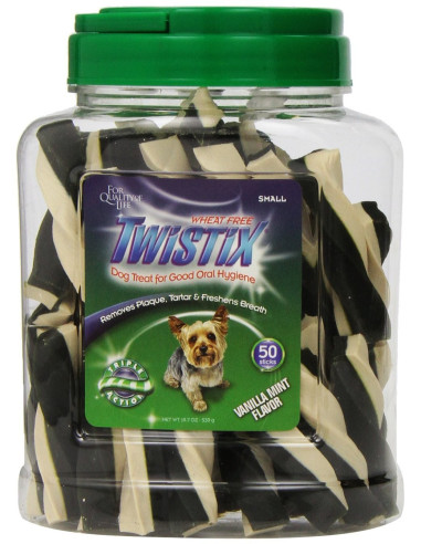 Twistix Dog Treat with Vanilla Mint Flavor, 50 Count (Small)