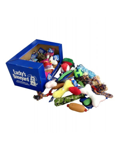 Petsport Lucky's Boneyard Assorted Toys 60 Qty in Shelf Display Box