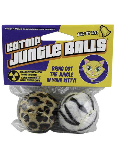 PET SPORT USA CATNIP JUNGLE BALLS CAT TOY, 2 PACK