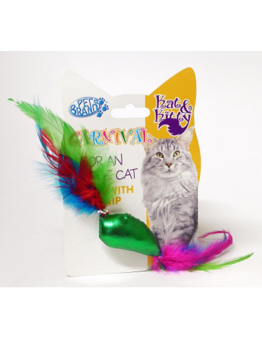 Carnival Cat Fish & Feather Toy