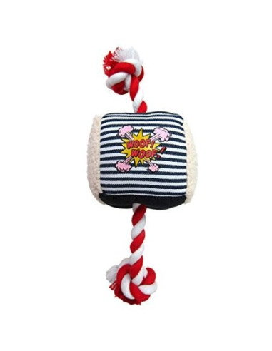 Denim Cube Rope Chew Toy 22 cm