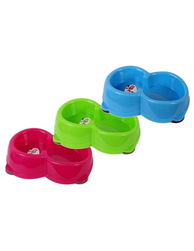 Double Dinning Plastic Bowl For Cat