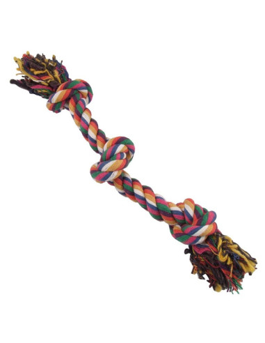 Pet Head Multi-Coloured Three Knot Rope Tug, Large