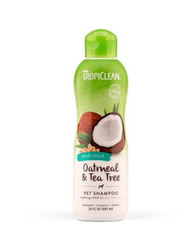 TROPI CLEAN Oatmeal & Tea Tree Shampoo, Medicated, 355 ml