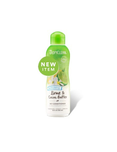 TROPICLEAN Lime & Cocoa Butter Pet Conditioner, Deshedding, 355 ml