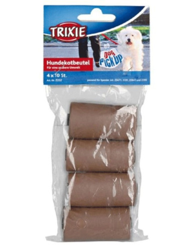 Trixie, Dog Dirt Bags Biodegradable, 4 rolls of 10pcs, Brown